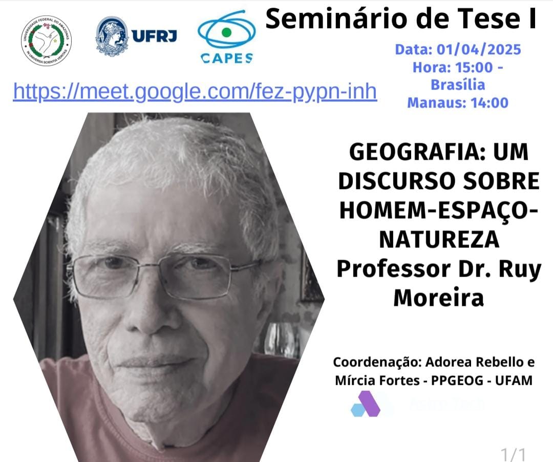 Seminário de Tese I - Prof. Dr. Ruy Moreira